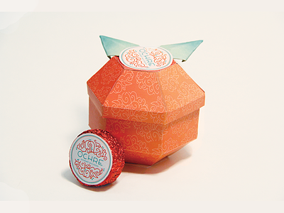 OCHRE | MACARONS design fleurishes identity label logo macaron orange package packaging type typography