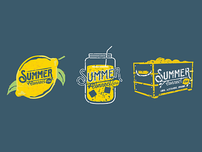 cru | Summer Connect Color florida font illo illustration lemon lemonade oldfashioned retro script summer texture tshirt