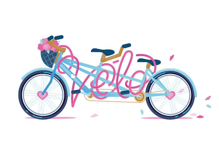 Velo (Bicycle Built for Two) by Caroline Staniski on Dribbble