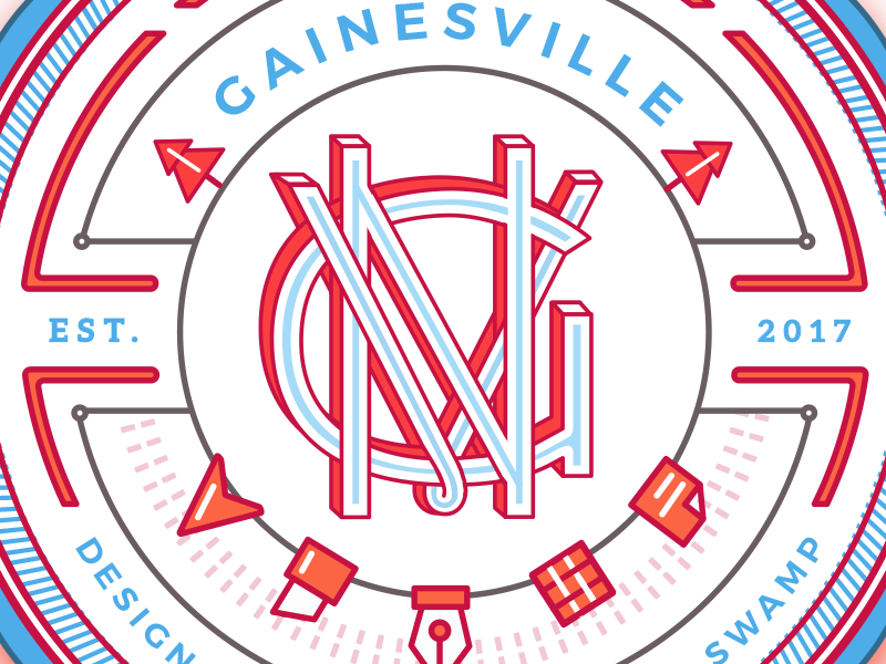 GNV Gainesville Monogram monotype circle typespire handtype handletter typography type monogram