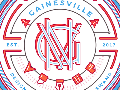 GNV Gainesville Monogram circle handletter handtype monogram monotype type typespire typography