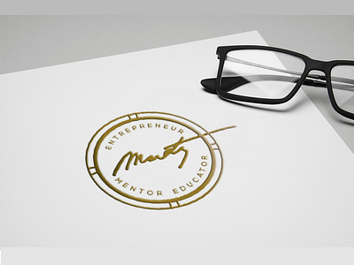 Martin Schaffel-Business Cards brand entrepreneur foil gold logo mark script signature stamp