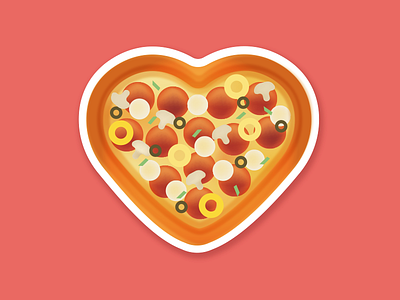 You Have A Pizza My Heart food foodie illustration italian italy pizza stickermule
