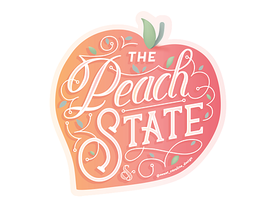 Creative South 18' - Peach State Sticker creativesouth foodie fruit georgia gradient illustration peach script stickermule