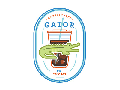 Caffeinated Gator badge bean caffeine coffee florida gator latte