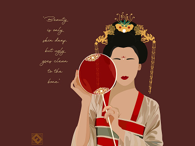 🌺 The Woman 🌺 art china chinesse design digital digitalart flatcolor illustration minimalist potrait woman