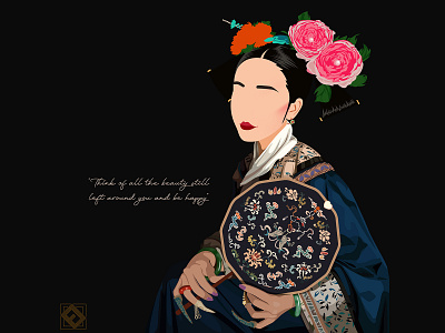 🌺 The Woman 🌺 art china chinese design digital flatcolor illustration minimalist potrait woman