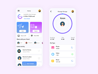 Data sharing app UI UX Design by Uinterface on Dribbble