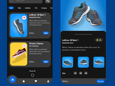 Shoe Shopping App UI UX Desgn app ui ux design e commerce app
