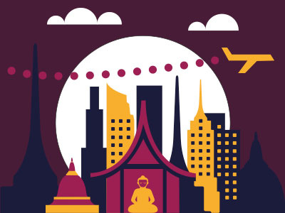 Thailand campaign flat design illustration thailand thainess travel