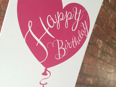 Birthday Card birthday card heart love pink stationery type