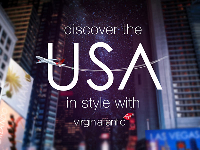 Virgin Atlantis USA campaign by Travel 2 airline fly flying new york style times square usa virgin