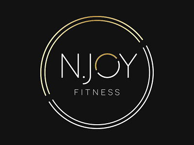 N. JOY Fitness Logo black branding fit fitness gold gym logo nutrition white