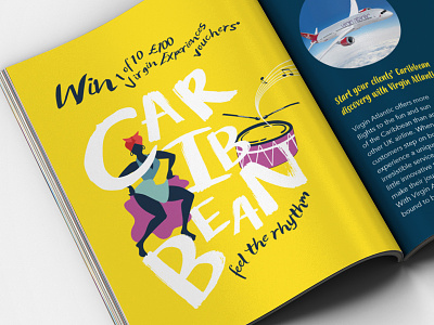 Caribbean - Feel the Rhythm artwork by Travel 2 airline barbados bright caribbean colourful dance magazine music rhythm travel win yellow