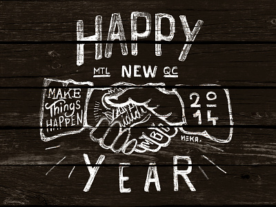 HAPPY NEW YEAR 2014 handmade happynewyear lettering sign