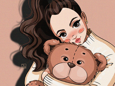 Cute girl with toy bear 🐻