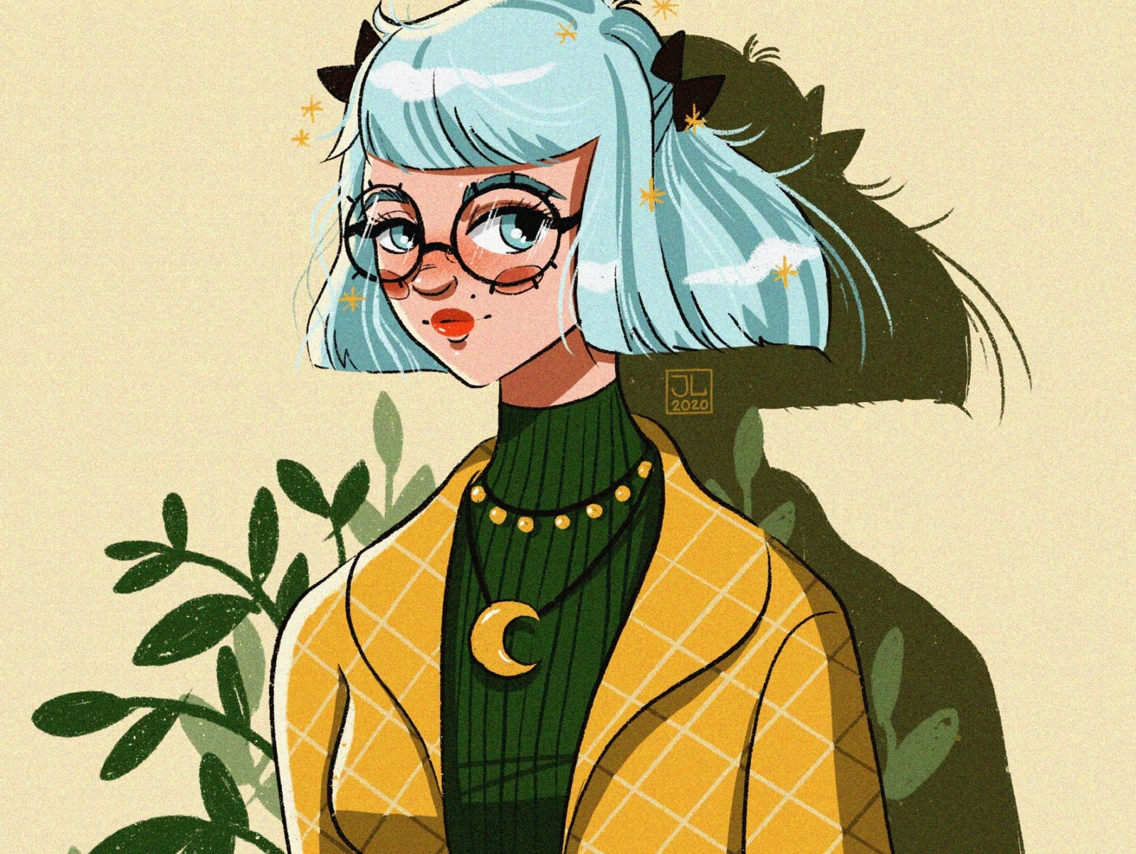 girl-with-big-glasses-by-jane-lipatova-on-dribbble