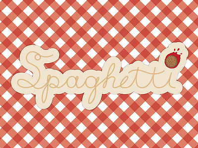 Spaghetti handlettered handlettered type illustration