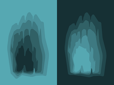 Caves creepy design gradient graphic design illustration