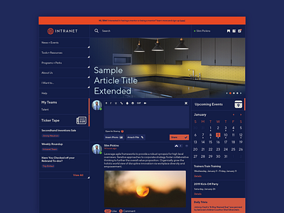 Intranet Concept concept hi fidelity ui ux wireframe