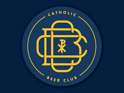 Catholic Beer Club beer catholic chi rho coaster lettering typography