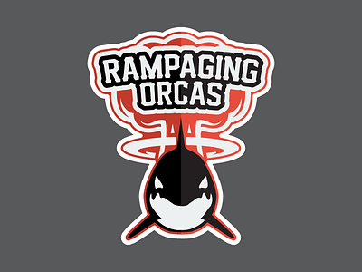 The Rampaging Orcas Fantasy Football Logo championship espn fantasy fantasy football flat football killer whale logo orca red star wars