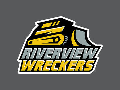 The Riverview Wreckers Fantasy Football Logo bulldozer espn fantasy fantasy football flat football fresh logo playoffs yellow