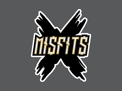 Misfits Fantasy Football Logo champagne drew brees espn fantasy football flat football gold illustration logo misfits new orleans saints