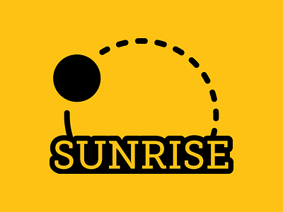 Sunrise Logo 1 color black circle day dotted line flat illustration lines logo moon night nonprofit simple sun sun rise sunrise type