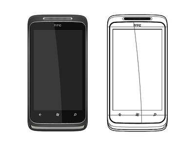 HTC Surround Vector gradient htc htc surround iphone mesh tool realism surround vector windows windows mobile windows phone 7 wireframe