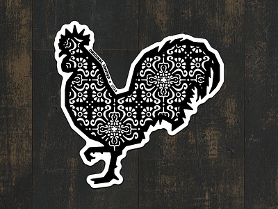 Chicken - Original Limited Sticker animal black chicken city cuba cuban decal farm flat hip hop illustration original limited rap rooster sticker streetwear tampa vector white ybor