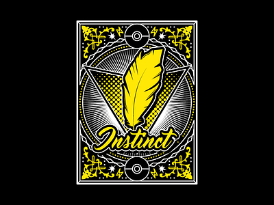 Team Instinct - Pokemon Go black black white branding card design electric electricity feather flat halftone illuatration legendary local business original limited pokemon pokemon go typogaphy vector yellow zapdos