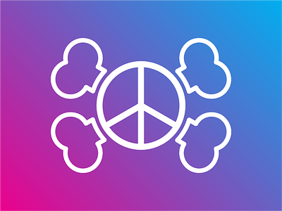 Snazzy Inc. blue branding design gradiant jolly roger logo peace peace sign peaceful pink snazzy snazzyinc tag tshirt vector white