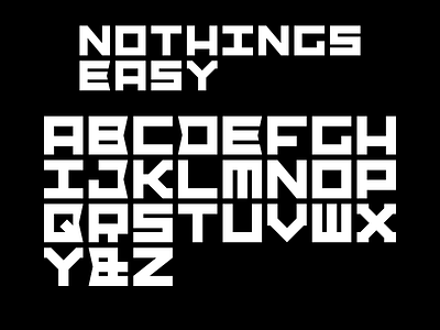 Nothings Easy Font 80s abc black branding custom font design flat font nothings easy recreation texture tshirt type typeface typography vector white