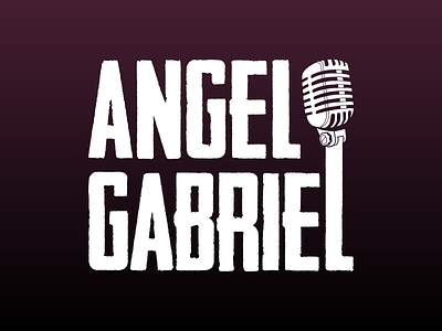 Angel Gabriel Logo acoustic branding facebook flat friend guitar logo mic microphone music music art singer social media soundcloud typography vector white