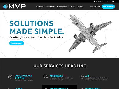 MVP Concept - Electric Blue electric homepage logistics