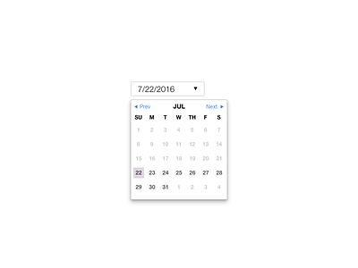 Calendar calendar dropdown flat selection simple