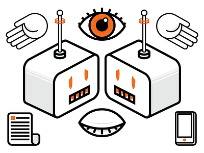 Presentation Graphics doc eye graphic hands illustration mobile robot web