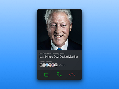 Bill is Calling... Incoming Call Notification call conference dark notification theme ui ux