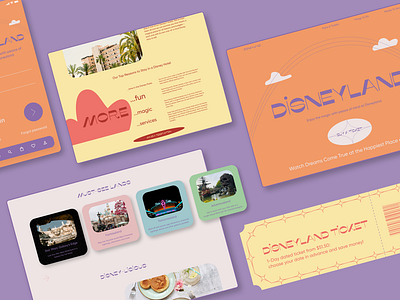 Web-design concept for Disneyland app color design disneyland illustration typography ui ux web design