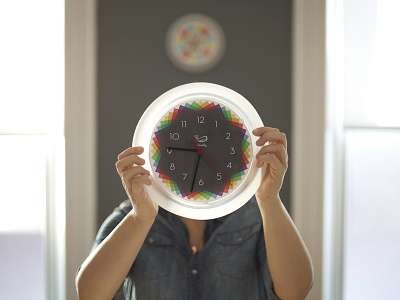Clock Face client gift clock face geometric rainbow time