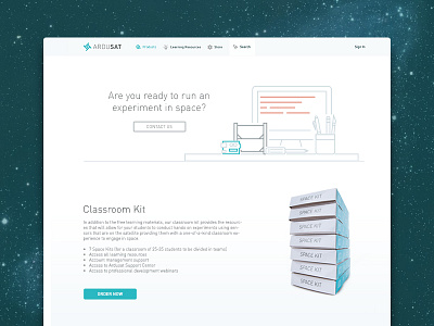 Product Page (WIP) cube sat education illustration product web design website