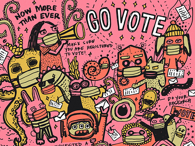 Go vote colorful illustration vote vote2020