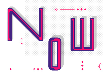 Now geometric grid shapes typography