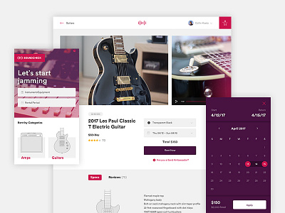Soundcheck clean desktop ecommerce mobile music net magazine responsive design ui ux vibrant website
