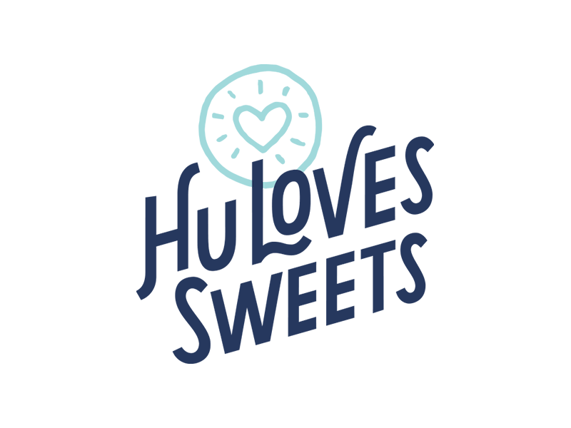 Hu Loves Sweets Logo brand cookies hand drawn hand lettering identity illustration lettering logo simple sweets