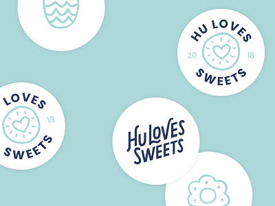 Hu Loves Sweets Logo 2 brand cookies hand lettering illustration lettering logo
