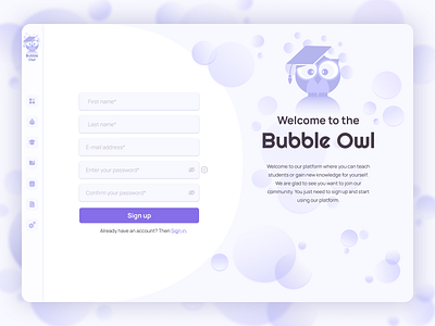 Sign up | LMS | Bubble Owl