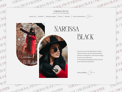 Photographer website | Landing page