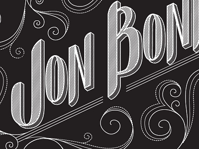 Jon Bon custom illustrator type typography vector vintage